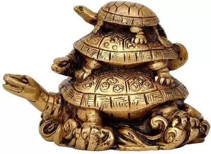 Trendhubs Three Tiered Turtle Tortoise Family For Health And Good Luck For Home D�cor - 12 cm