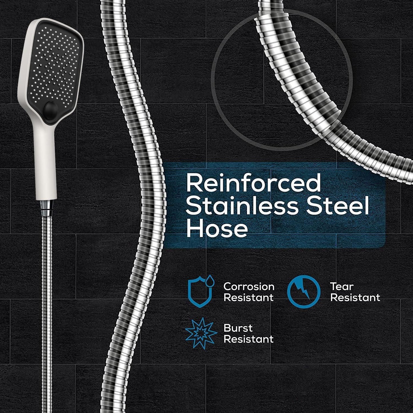 Trendhubs Square Hand Shower for Bathroom Without Hose Pipe