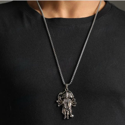 Trendhubs 5 Mukhi Standing Hanumanji Pendant with Chain